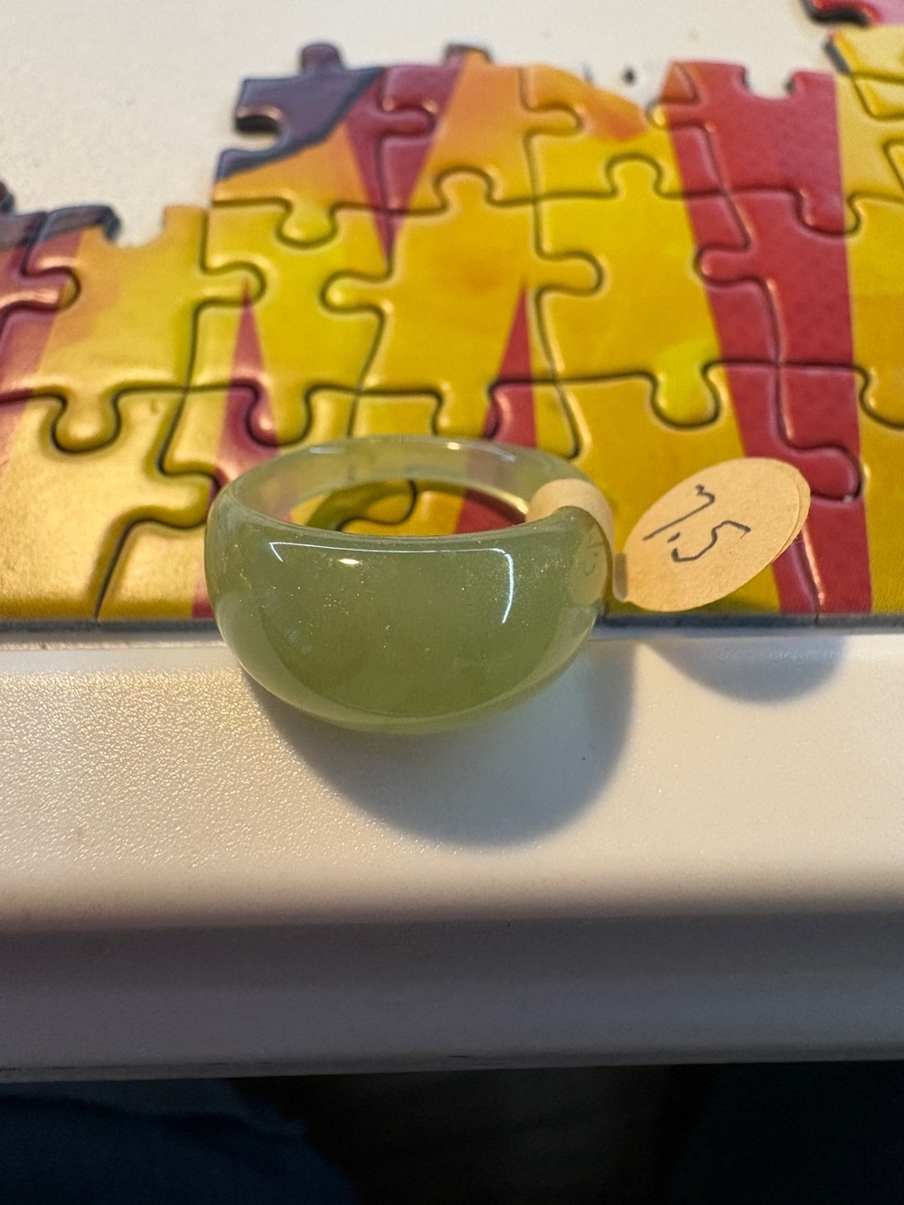 Glossy Green Dome Resin Ring - Women Jewelry
